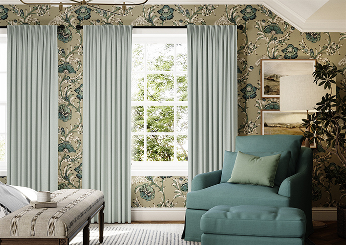 Soft Chevron, Blue Glacier - Made to Measure Curtains - Image 3